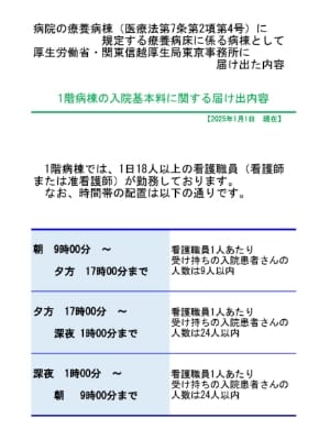 1階病棟入院基本料