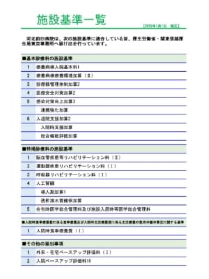 施設基準一覧